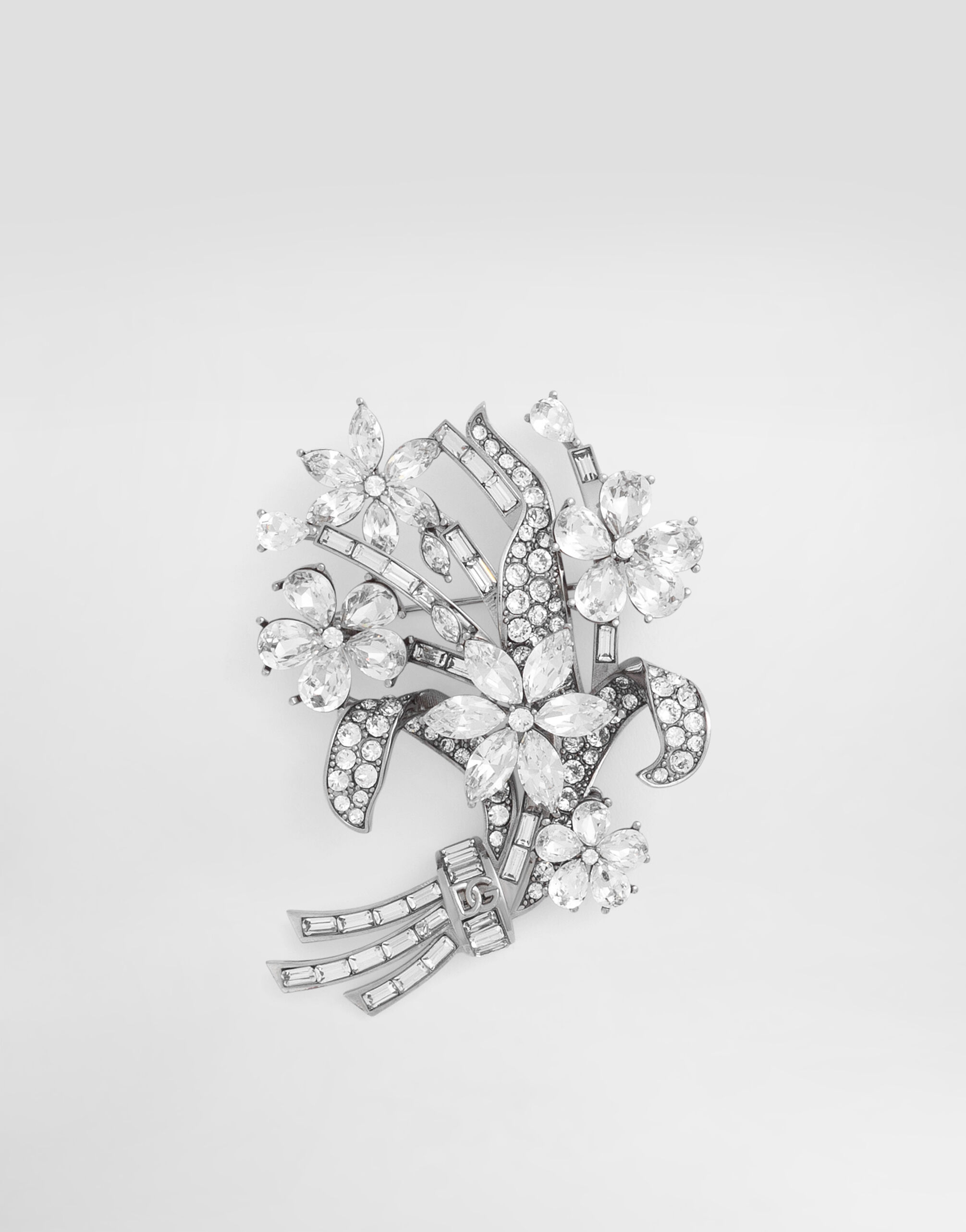 Floral brooch with rhinestones in Crystal for Men | Dolce&Gabbana® US