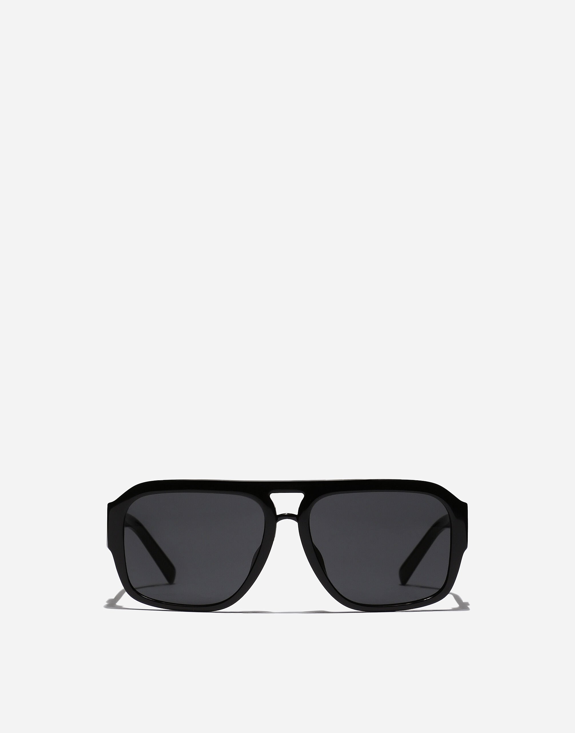 Dolce & Gabbana نظارة شمسية بشعار DG متقاطع أسود و ذهبي VG2285VM281