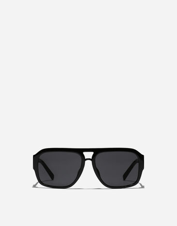 Dolce & Gabbana نظارة شمسية بشعار DG متقاطع أسود VG440AVP187