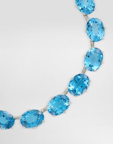 Dolce & Gabbana Anna necklace in 18kt white gold with topazes and diamonds White Gold WNSB1GWTOP1