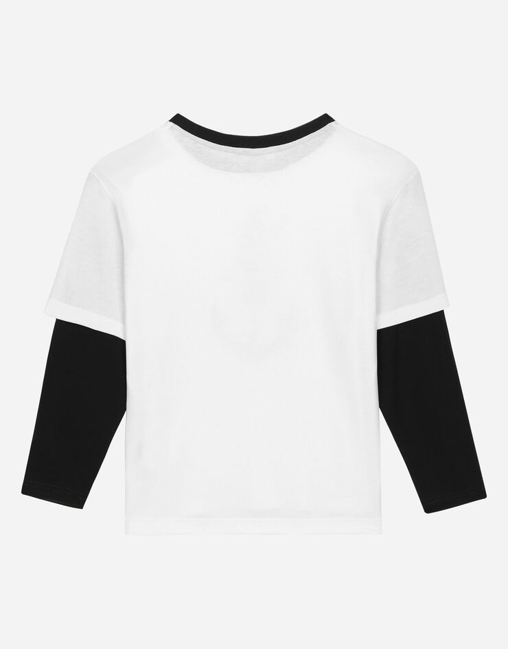 Dolce & Gabbana Jersey T-shirt with DG anchor print Blanco L4JTCYG7L1C