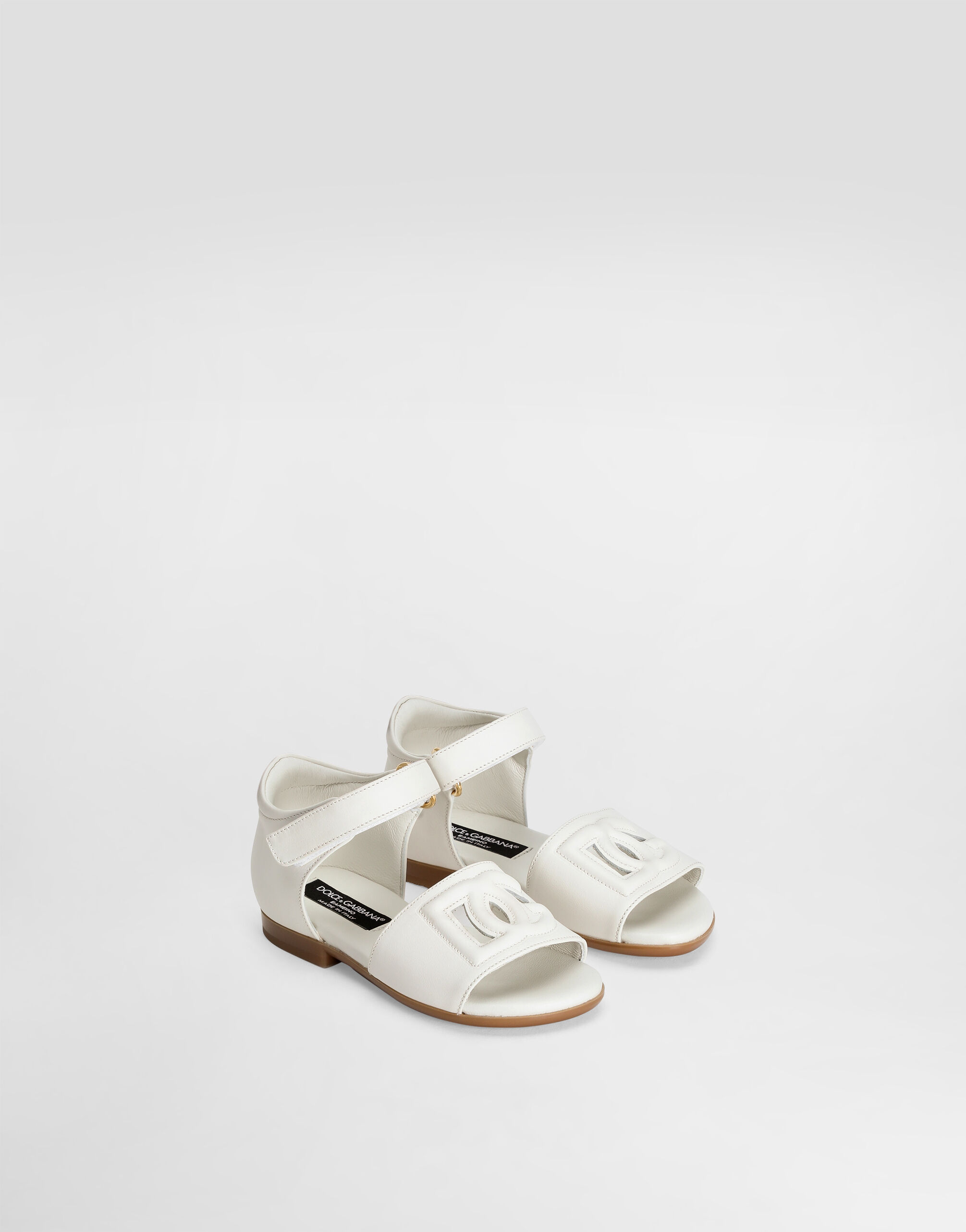 Whiteのガールズ カーフスキン サンダル | Dolce&Gabbana®