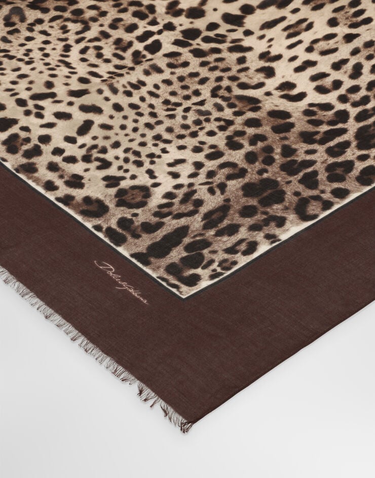 Dolce&Gabbana Leopard-print modal and cashmere scarf (135x200) Dolce&Gabbana Leopard-print modal and cashmere scarf (135x200) Brown FS184AGDBY3