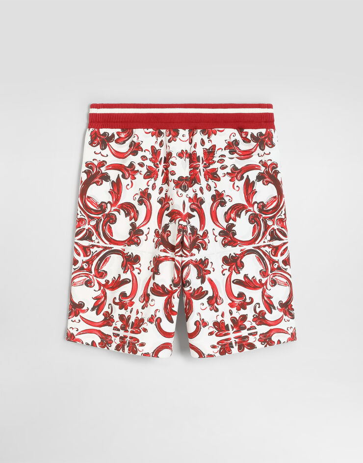 Dolce & Gabbana Bermuda en molleton à imprimé majolique Multicolor L4JQR4II7KU