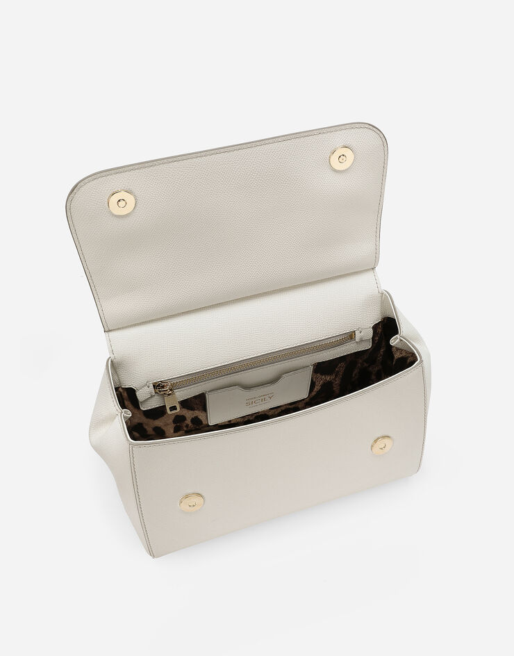 Dolce & Gabbana Medium Sicily handbag in dauphine leather White BB4347A1001