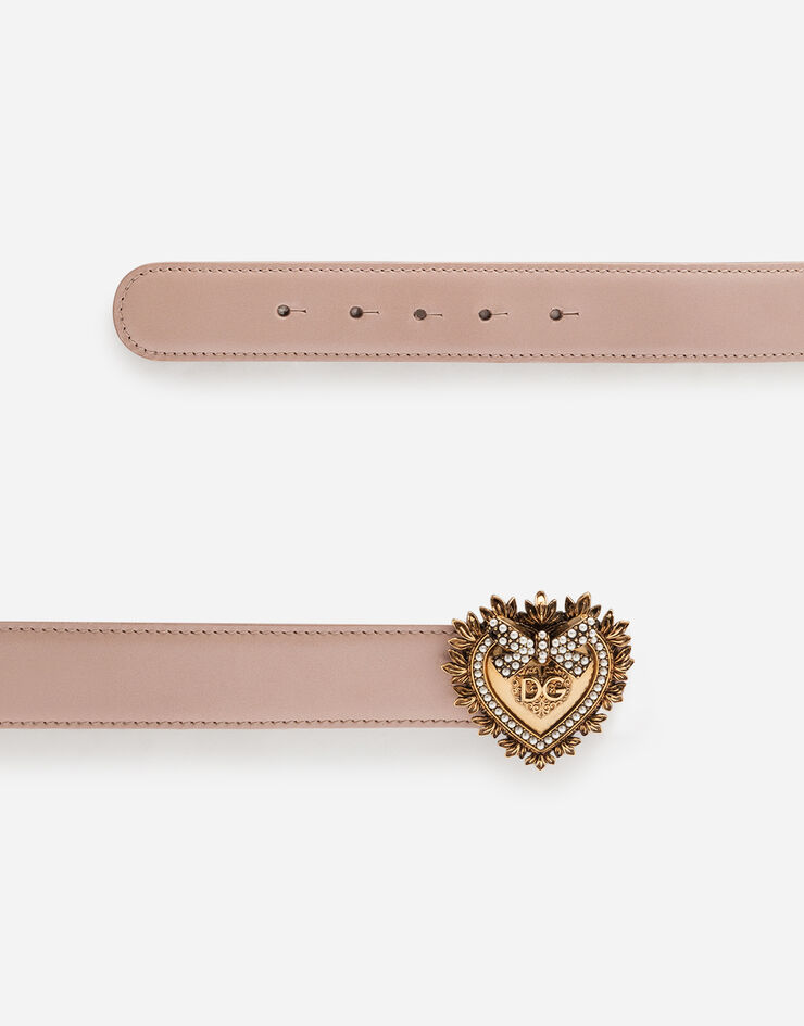 Dolce & Gabbana Devotion belt in lux leather Pale Pink BE1315AK861
