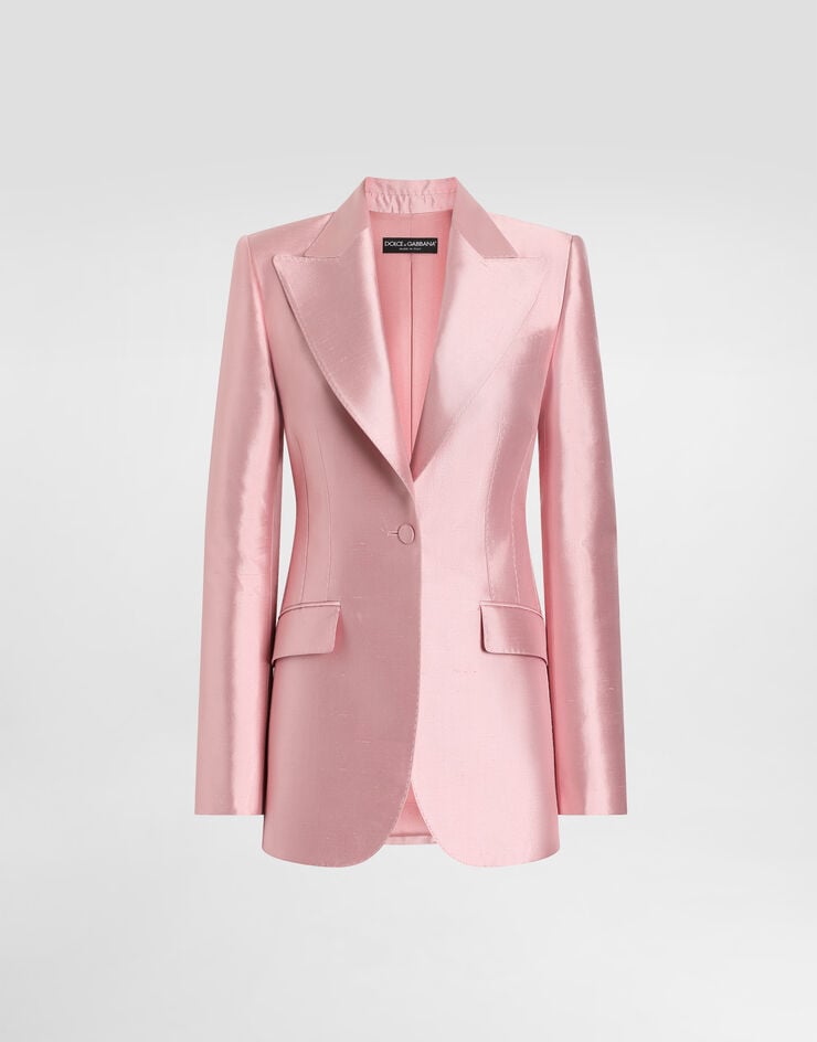 Dolce & Gabbana Silk shantung single-breasted jacket Pink F29QGTFU1JK