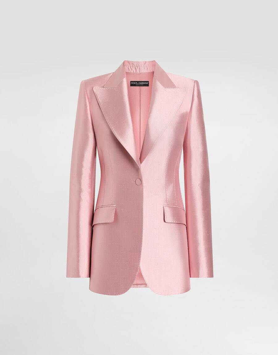 Silk shantung single-breasted jacket