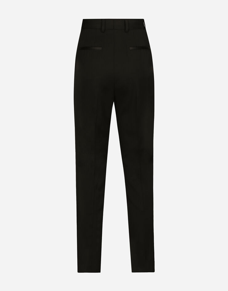 Dolce & Gabbana Pantalón pitillo en gabardina de lana Negro FTC30TFU28J