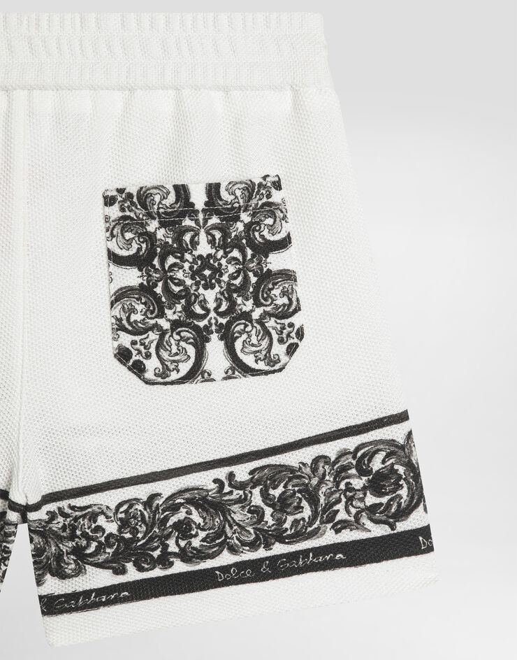 Dolce & Gabbana Majolica-print double piqué bermuda shorts Multicolor L1JQV8II7HN