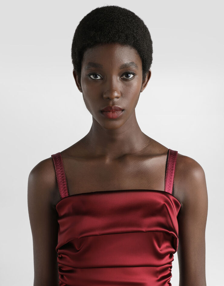 Dolce & Gabbana Dress in stretch satin Bordeaux F6TYJTFURAD