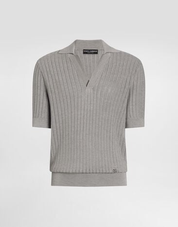 Dolce & Gabbana Silk polo shirt Dolce & Gabbana Silk polo shirt Grey GXZCKZJBSPV
