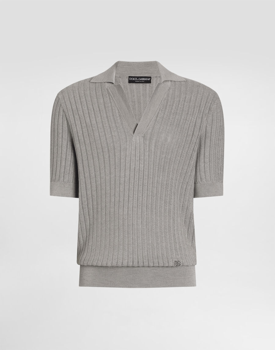 Silk polo shirt