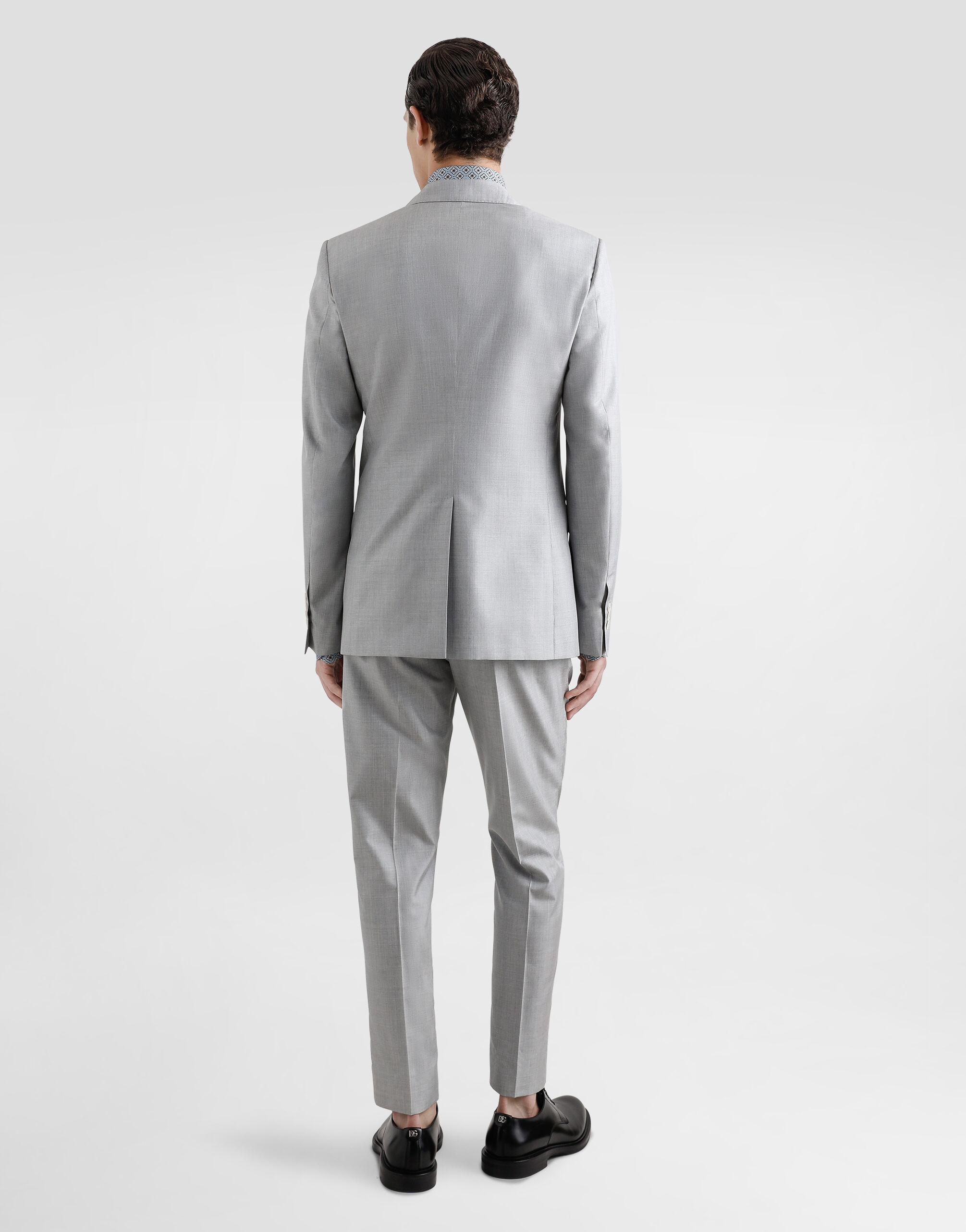 DOLCE&GABBANA スーツ セット　タキシード？　シルバー　グレー Deconstructed single-breasted silk suit in Grey for Men