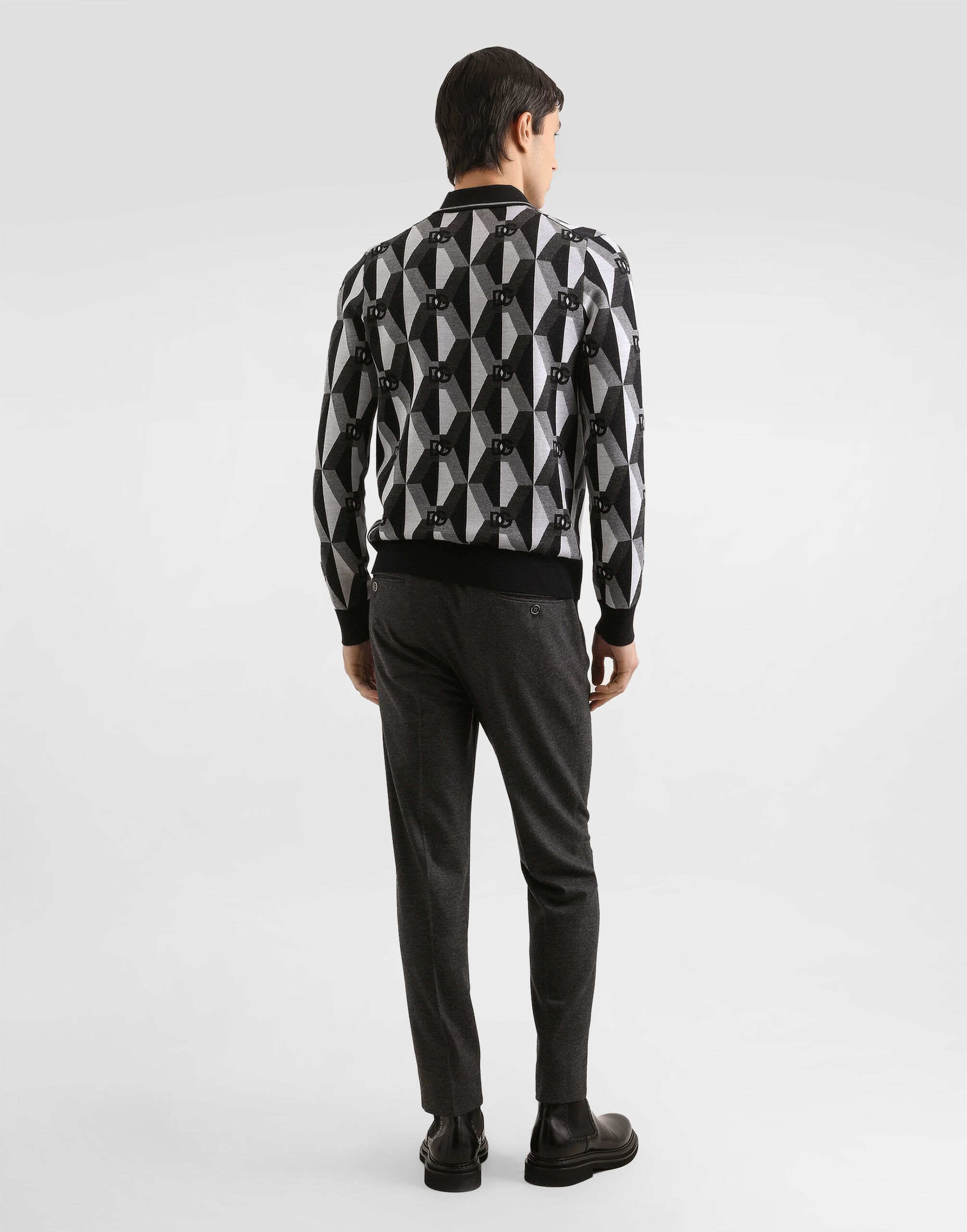 Multicolorのメンズ ウール ジャカード ポロシャツ | Dolce&Gabbana®