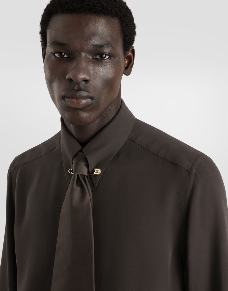Dolce & Gabbana Crêpe de chine gold shirt Dolce & Gabbana Crêpe de chine gold shirt Multicolor G5NP9TFU1U7