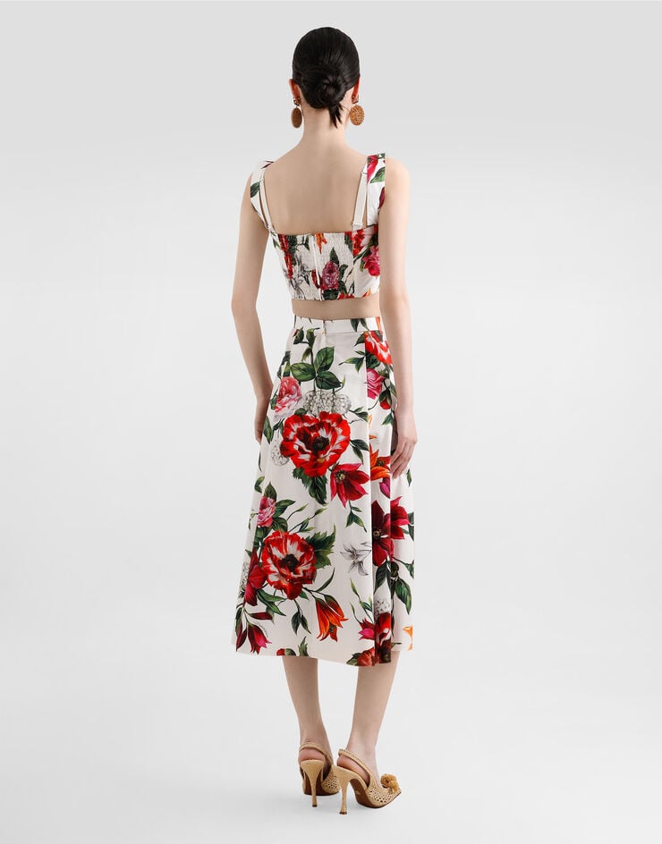 Dolce & Gabbana Top aus Popeline mit Blumenprint Drucken F7BB5THS5TQ