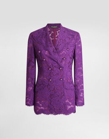 Dolce & Gabbana Double-breasted cordonetto floral lace jacket Purple F29XWTHLM7L