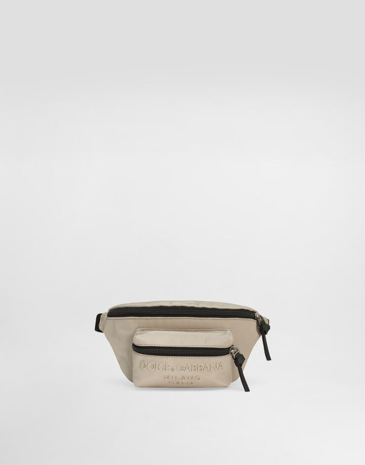 Dolce & Gabbana Gürteltasche aus Nylon mit Dolce&Gabbana-Logo Beige EM0103AB124