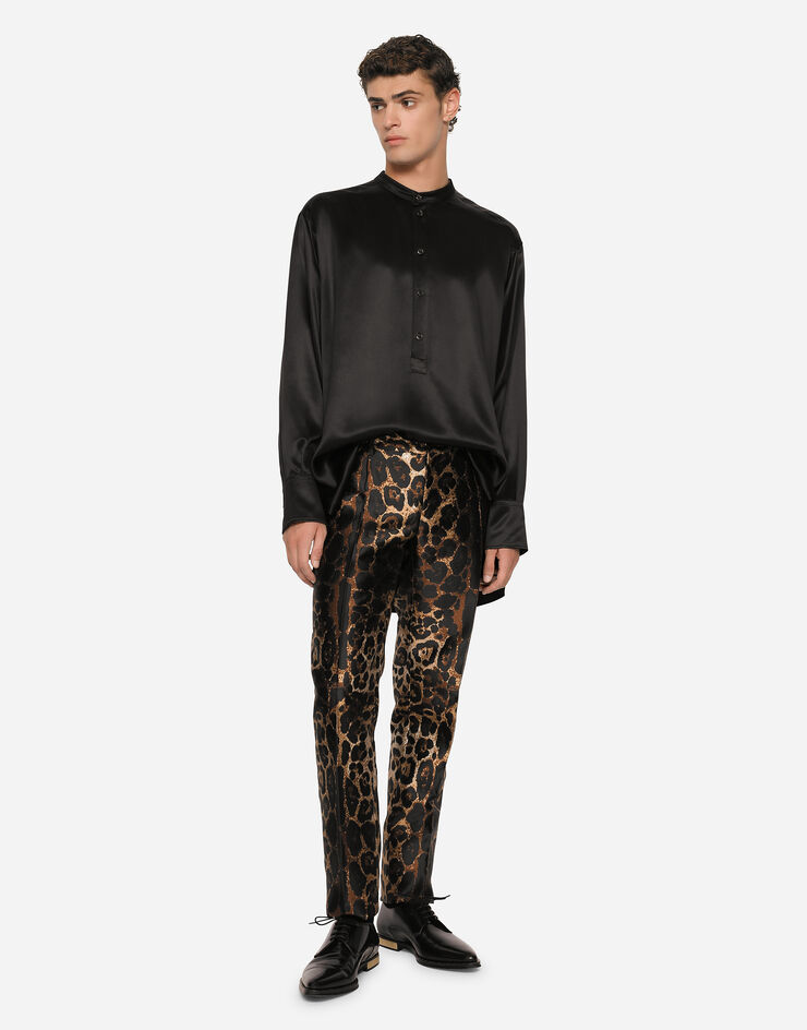 Dolce & Gabbana Jacquard pants with leopard design Animal Print GY7BMTHJMIE