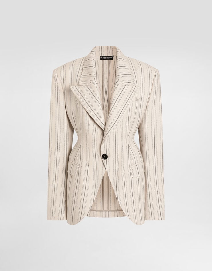 Dolce & Gabbana Single-breasted jacket in regimental pinstripe Multicolor F29WOTFR8AC