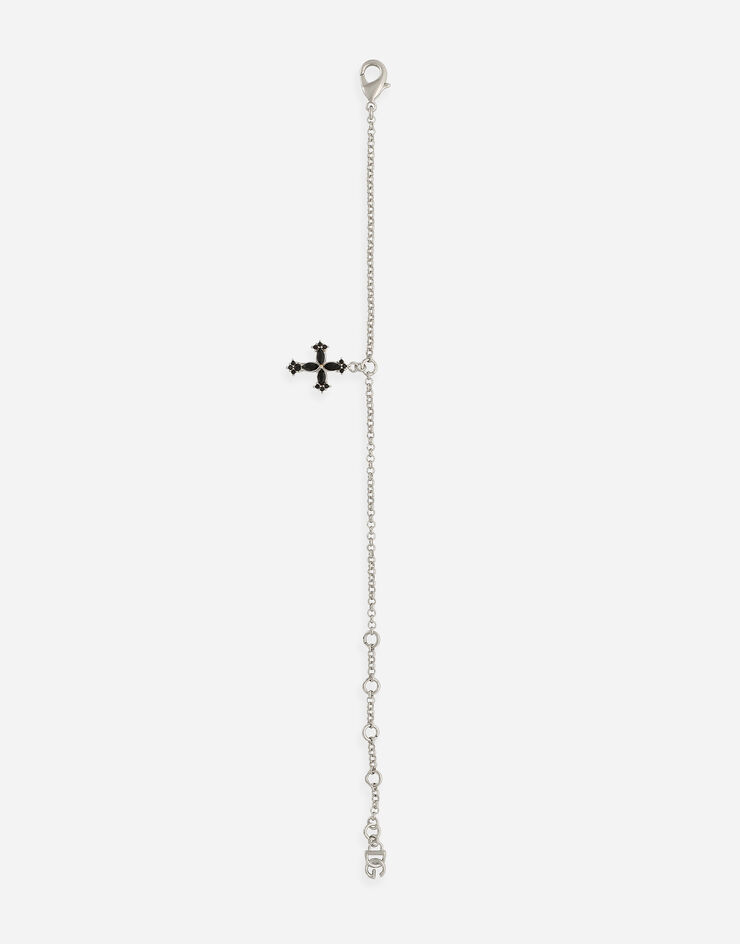 Dolce & Gabbana 십자가 참 장식 가는 체인 브레이슬릿 실버 WBQ4S2W1111