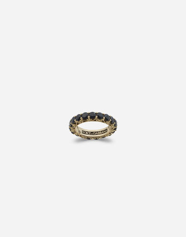 Dolce & Gabbana Yellow gold Family ring with black sapphires Black WWJS1SXR00S