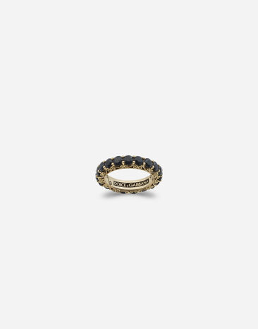 Dolce & Gabbana Anillo Family de oro amarillo con zafiros negros Dorado WADC2GW0001