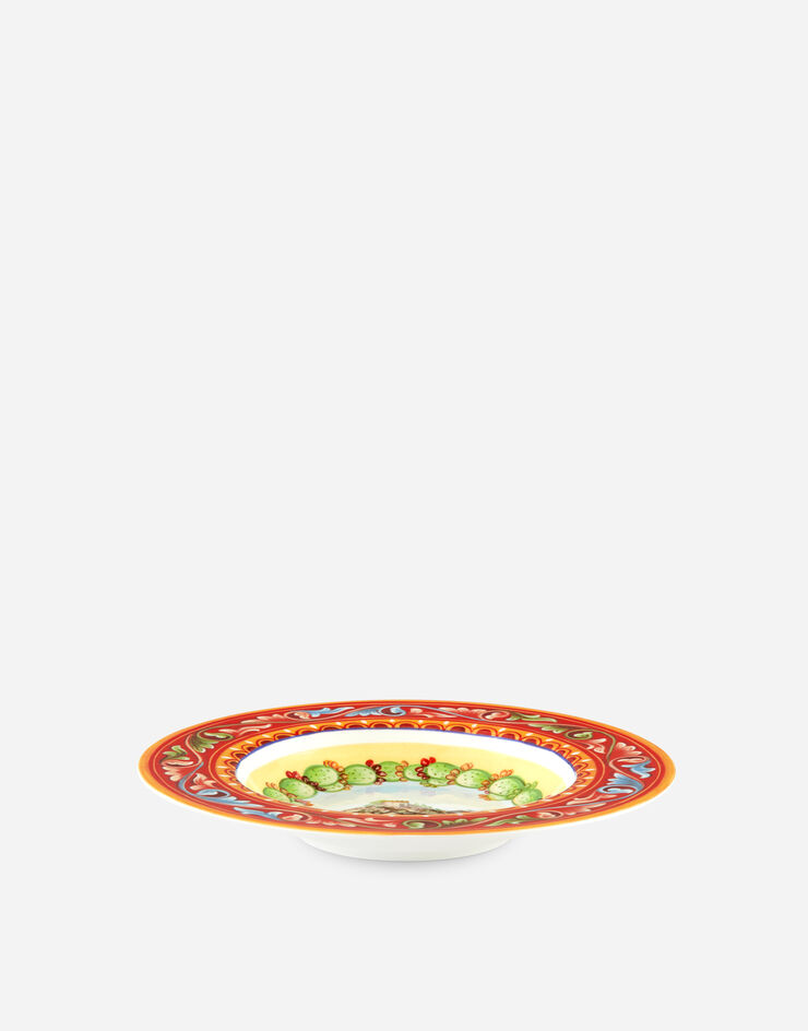 Dolce & Gabbana Set 2 Soup Plates in Fine Porcelain Multicolor TC0S05TCA04