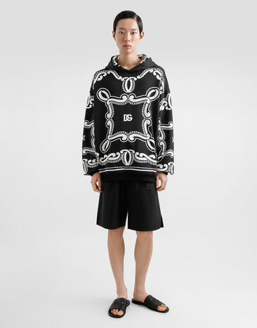 Dolce & Gabbana Cotton hoodie with bandanna print Print G9BKTTII7FQ