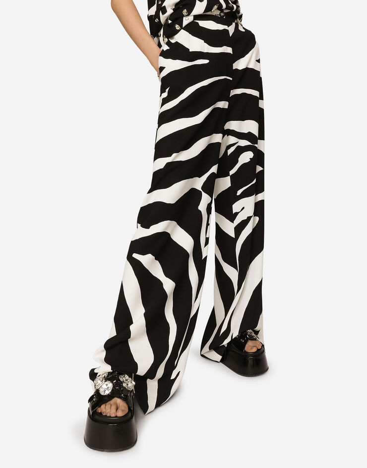 Dolce & Gabbana Flared zebra-print cady pants Multicolor FTCJATFSROJ