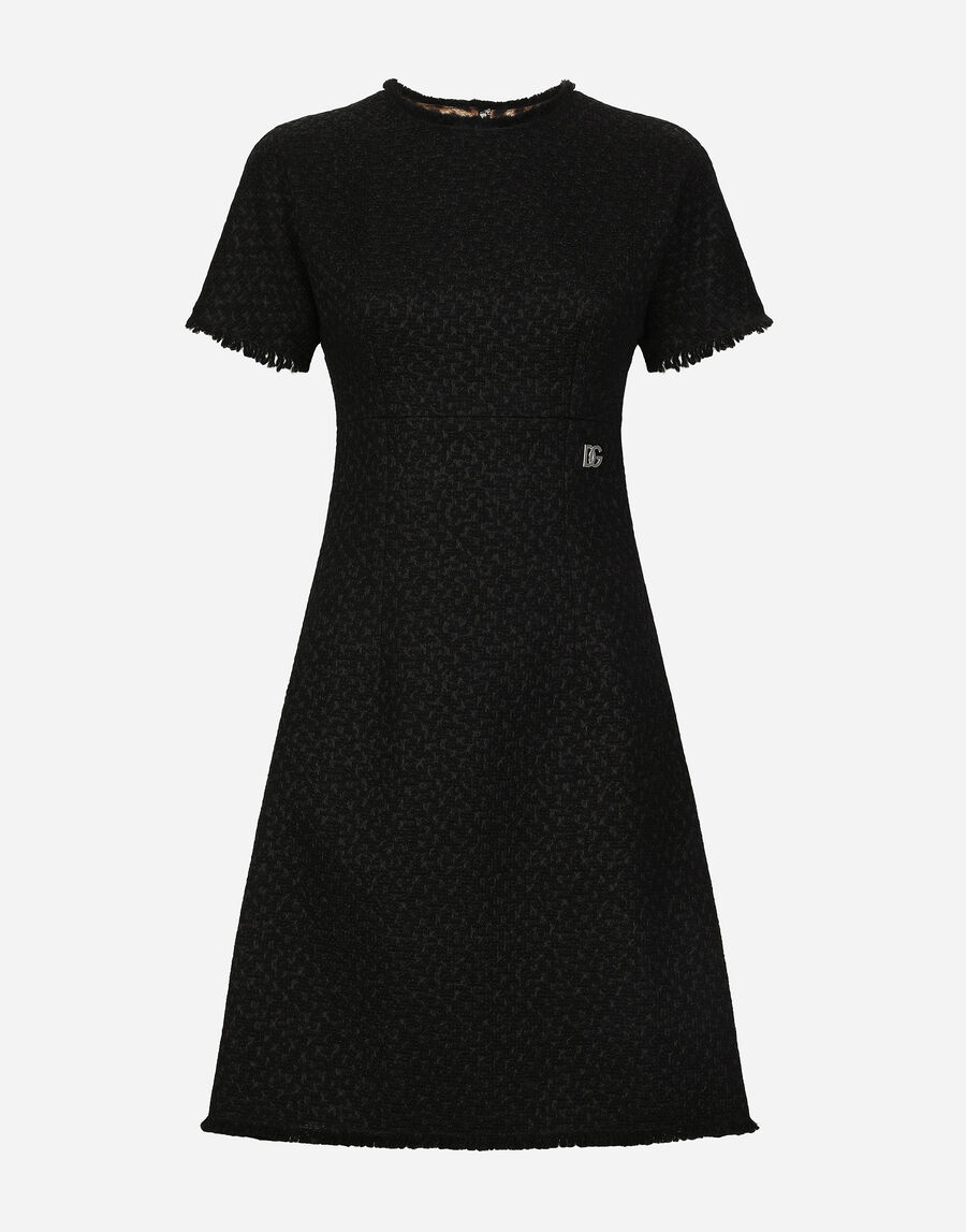 Raschel tweed midi dress with DG logo