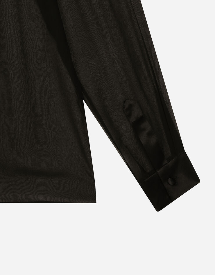 Dolce & Gabbana Silk chiffon shirt with pussy-bow Black F5S81TFU1AT
