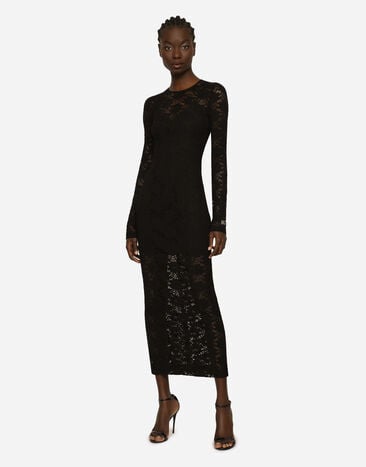 Dolce & Gabbana Long lace dress Black F6AQOTFLRFG
