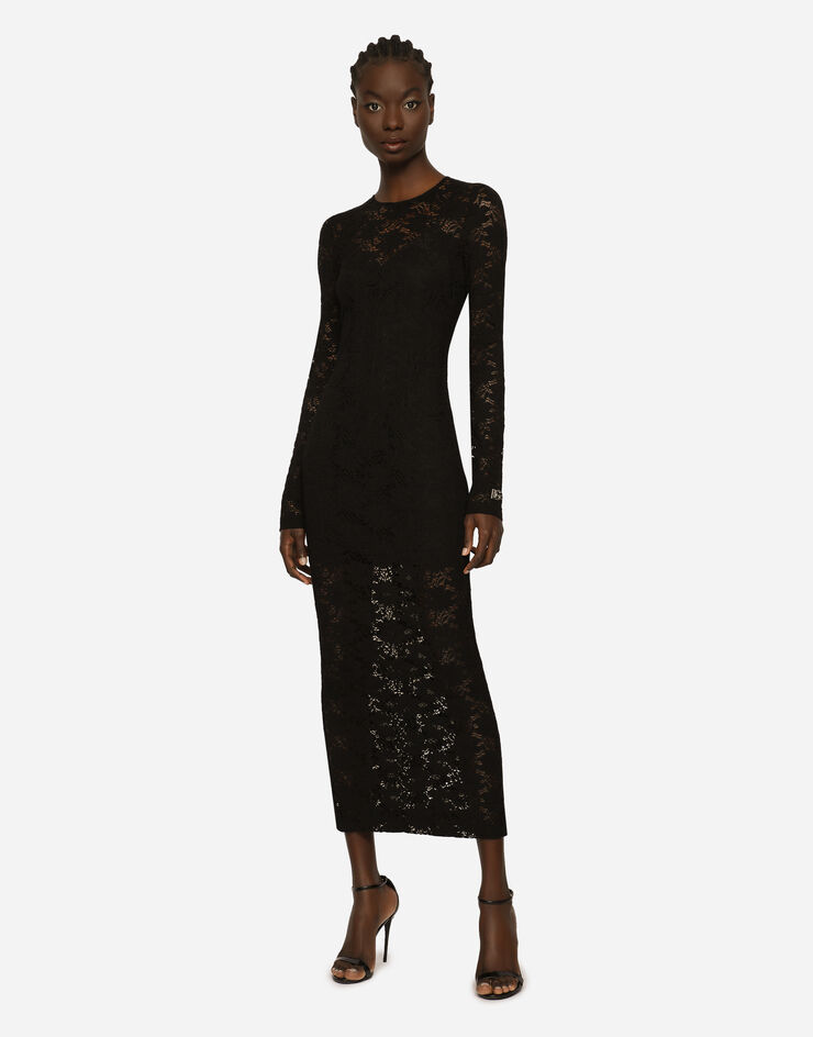 Dolce & Gabbana Long lace dress Black F6AQOTFLRFG