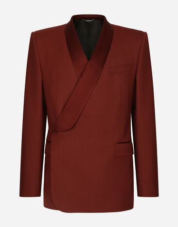Dolce & Gabbana Double-breasted wool Sicilia-fit tuxedo jacket Bordeaux G2OV4TGH509
