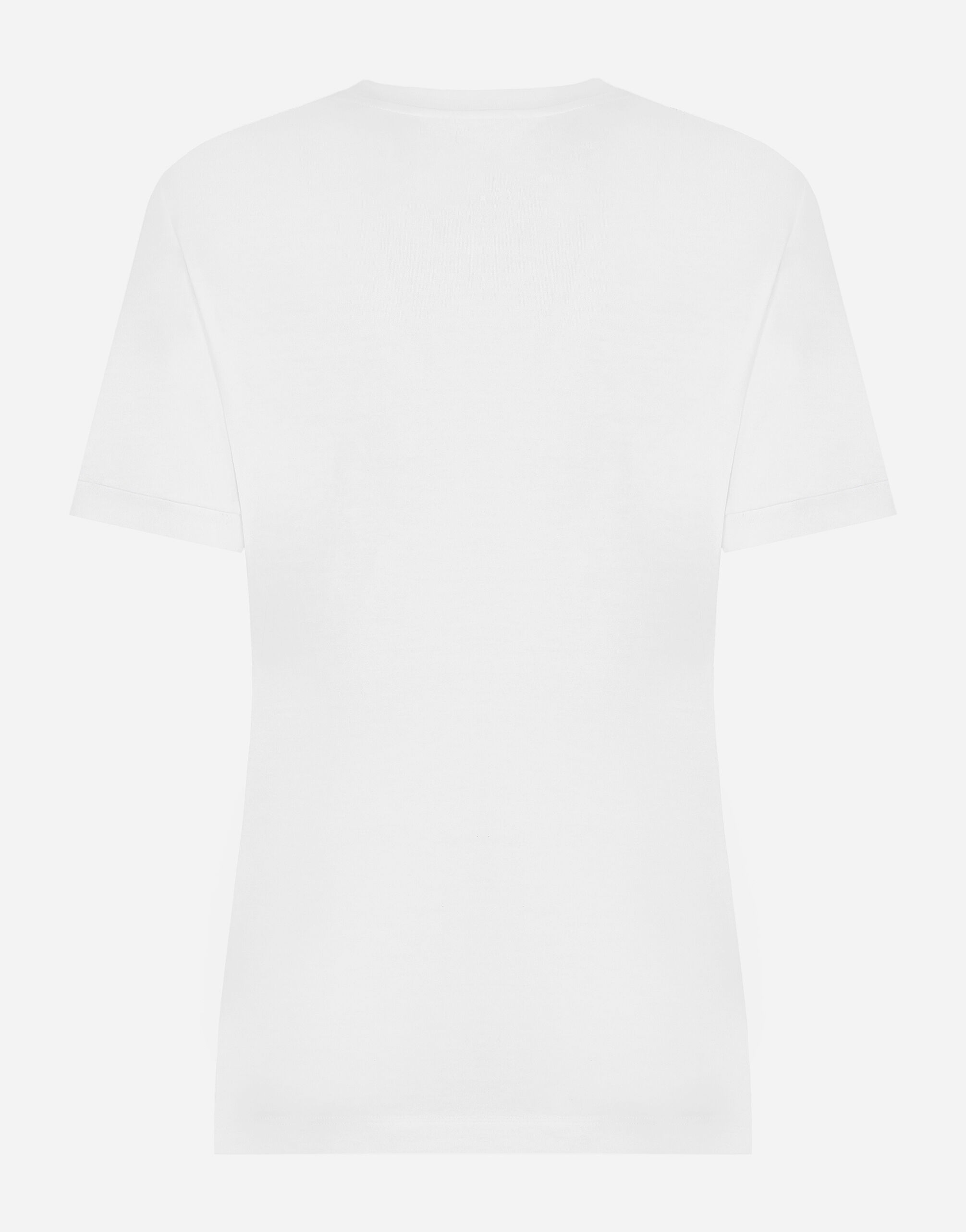 Jersey T-shirt with DG logo tag in White for Women | Dolce&Gabbana® US