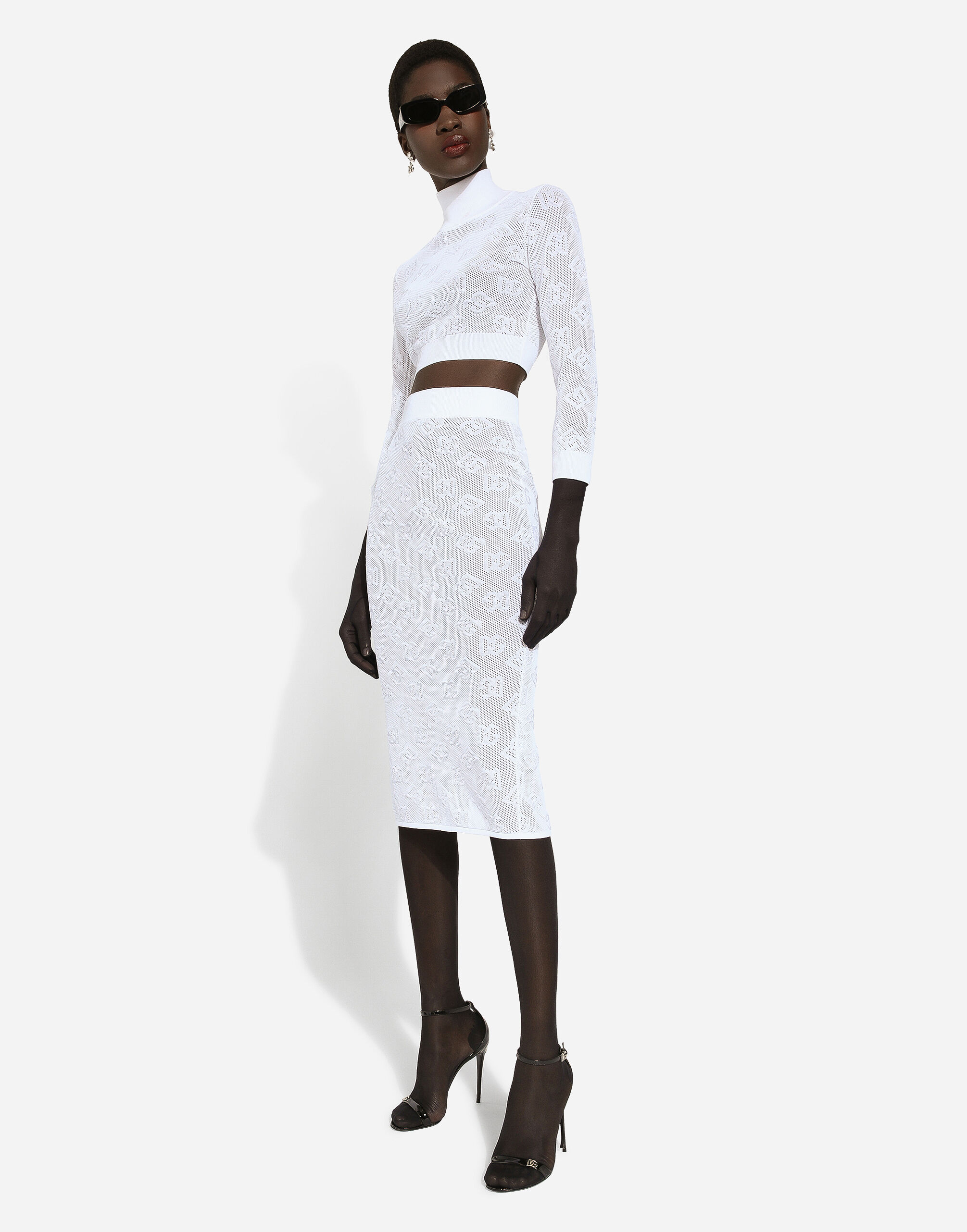 スカート Dolce & Gabbana Viscose Logo Jacquard Pencil Skirt DOLCE & GABBANA VISCOSE LOGO JACQUARD PENCIL SKIRT – LOZURI