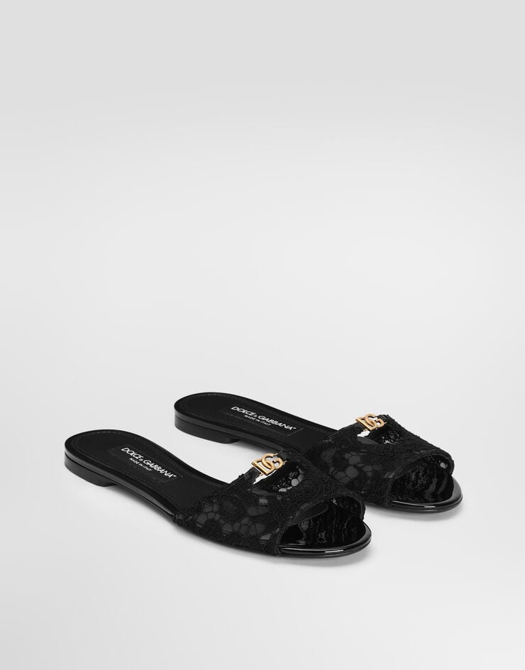 Dolce & Gabbana Lace flat slides Dolce & Gabbana Lace flat slides Black CQ0684A0610