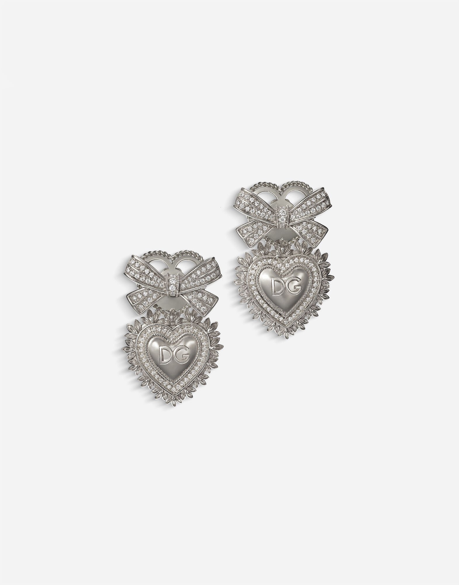 Dolce & Gabbana Boucles d’oreilles Devotion en or blanc avec diamants Or Jaune WALD1GWDPEY