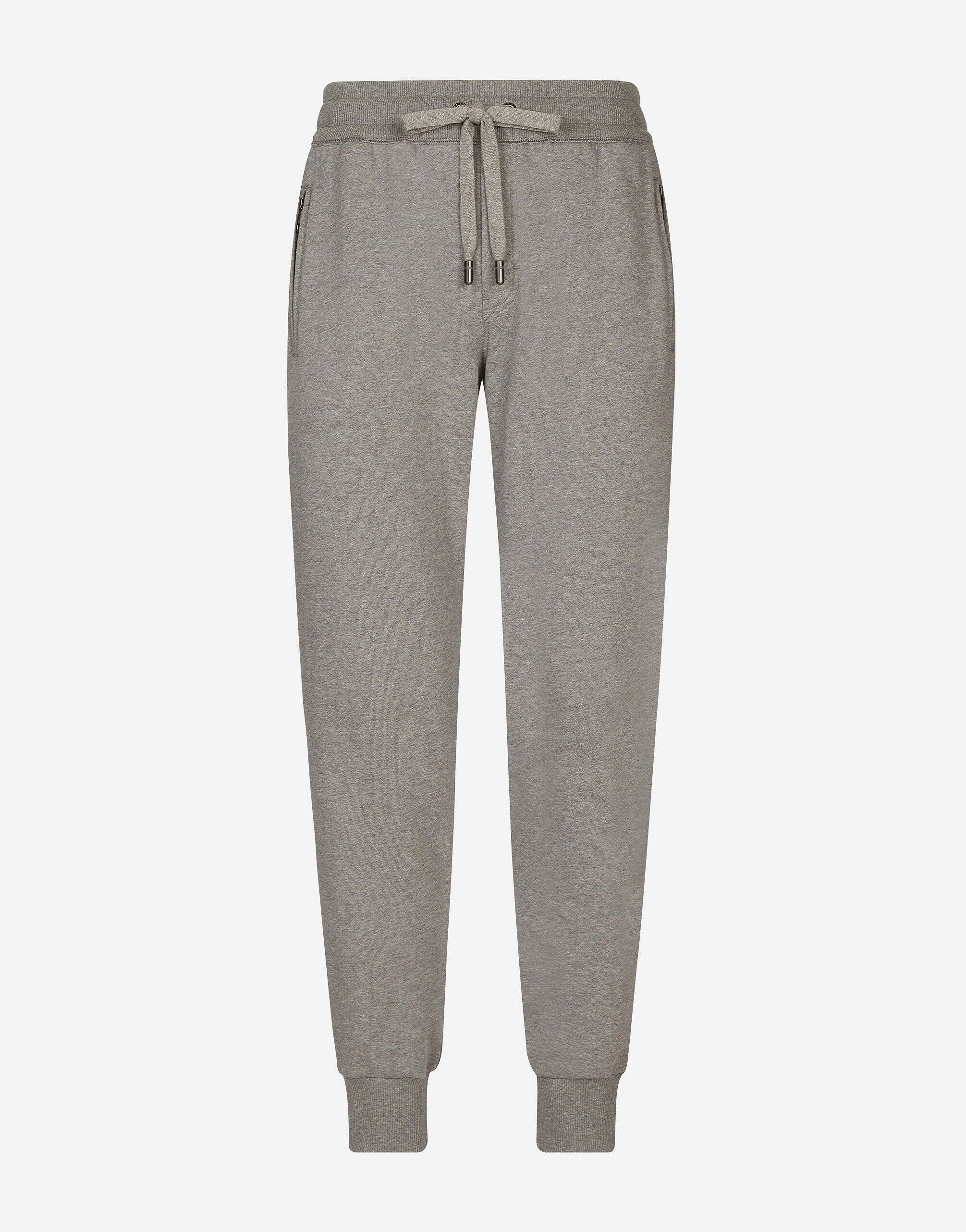 Jersey jogging pants with branded tag