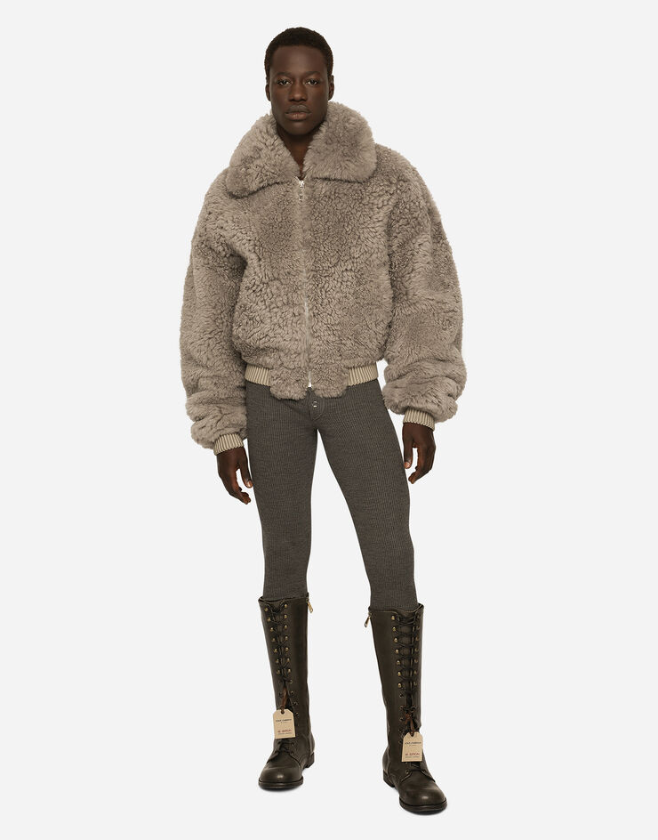 Dolce&Gabbana Shearling jacket with hood Multicolor G9APRLFUP8E