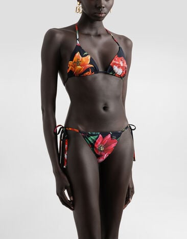Dolce & Gabbana フラワープリント トライアングル ビキニ プリ O8A02JFSGXA