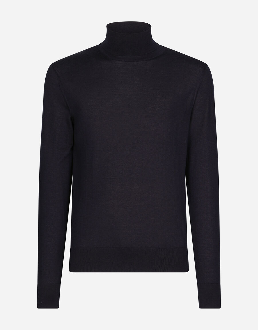 Cashmere and silk turtle-neck sweater
