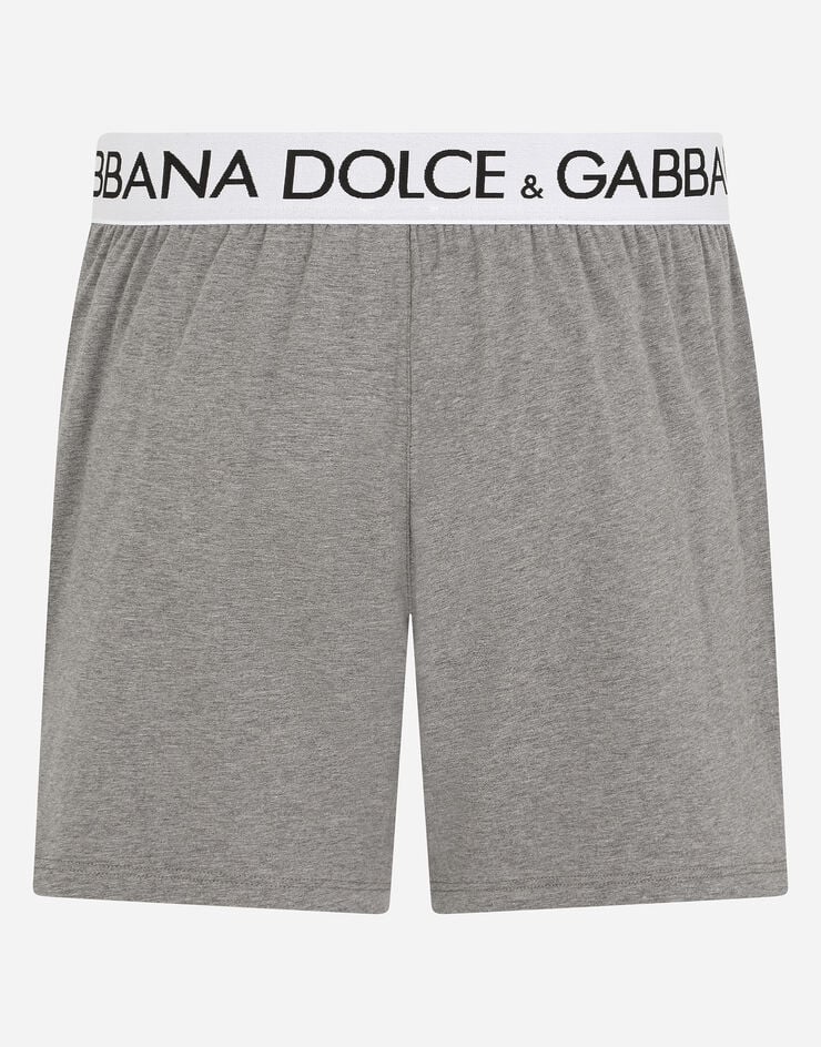 Dolce & Gabbana Shorts de algodón bielástico Gris M4B99JOUAIG