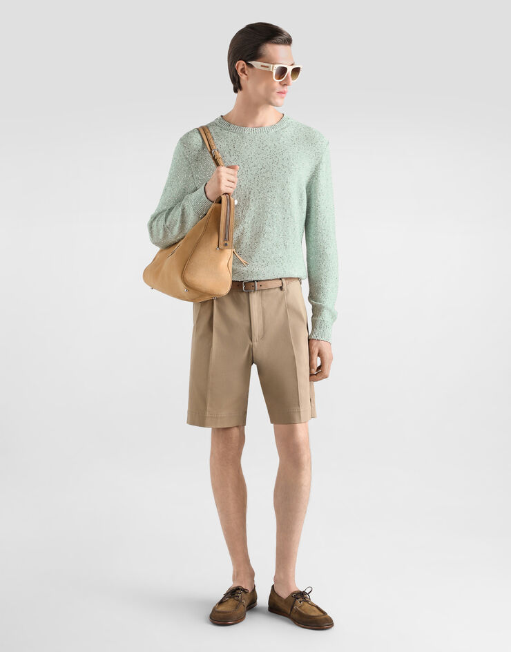 Dolce & Gabbana Cotton pullover with paillettes Green GXX02ZJGMKK