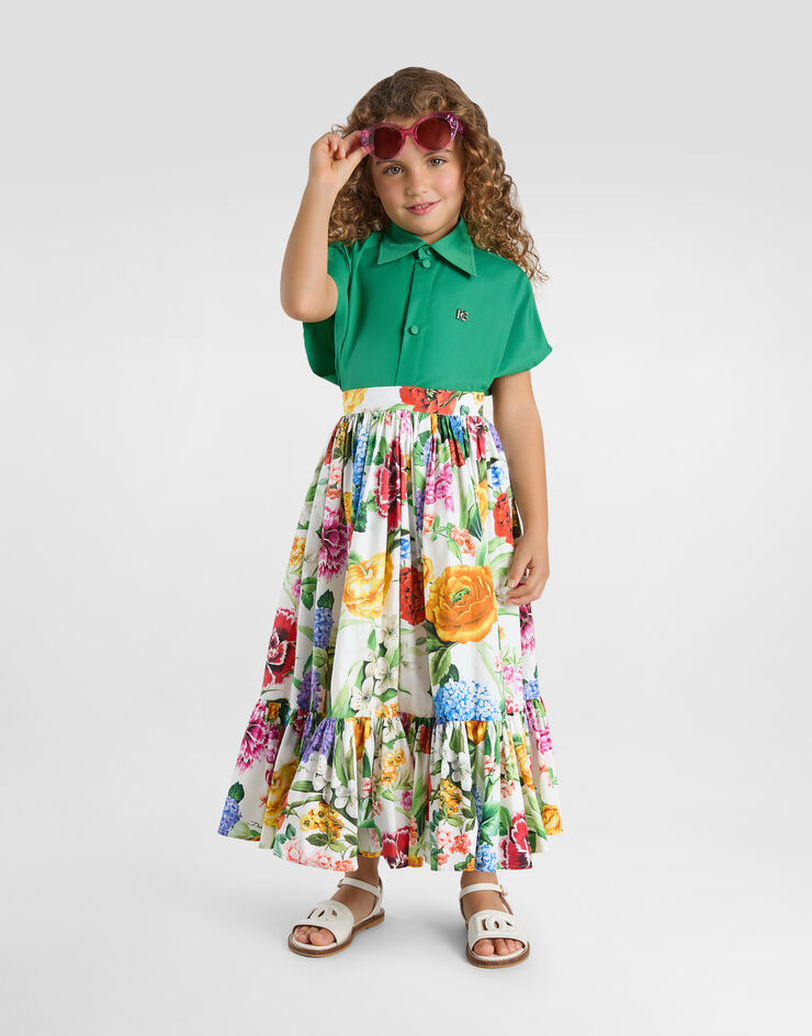 Dolce & Gabbana Poplin shirt with DG logo Dolce & Gabbana Poplin shirt with DG logo Green L56S34FUM4G