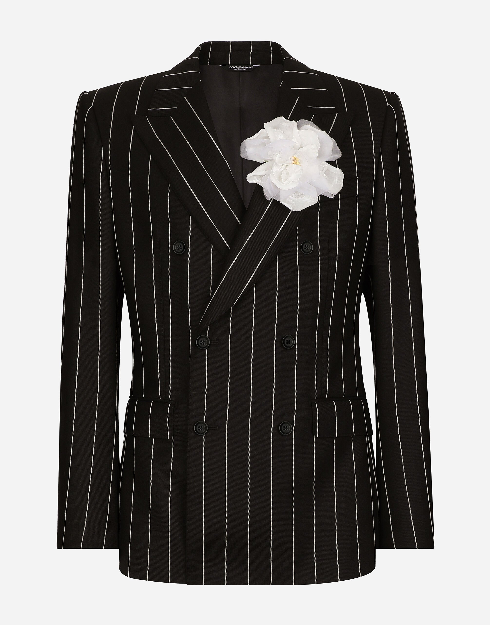 Dolce & Gabbana Double-breasted pinstripe Sicilia-fit jacket Grey G2NW1TFU4LB