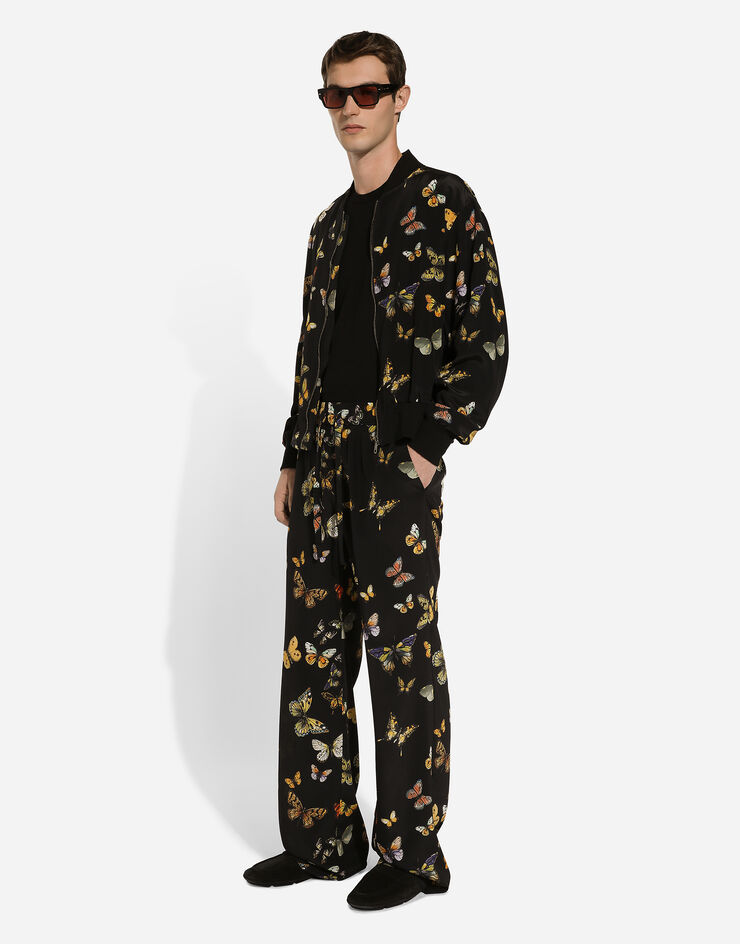Dolce & Gabbana Butterfly-print silk bomber jacket Print G9BCRTIS1VR