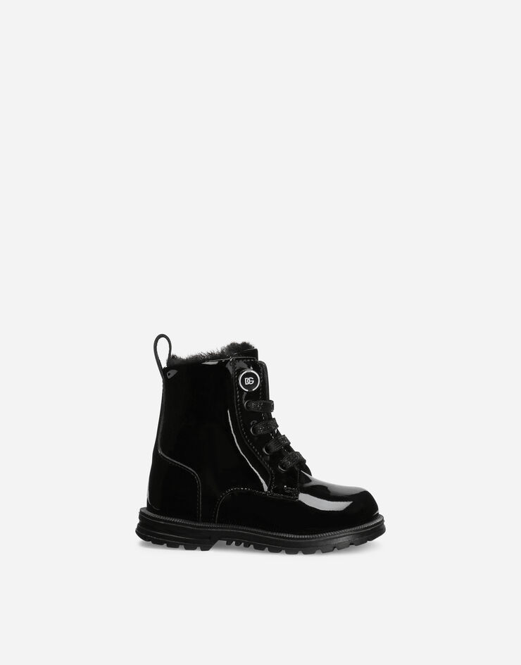 Dolce & Gabbana Patent leather combat boots Black D20073A3B70